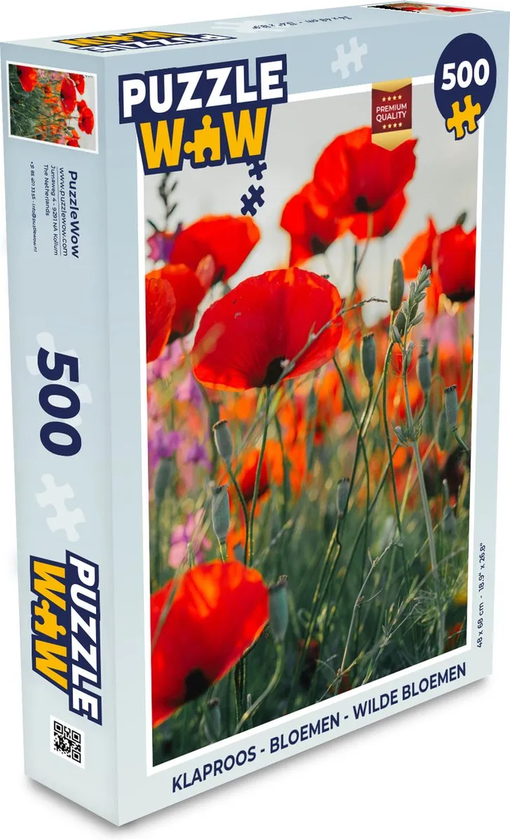 PuzzleWow Klaproos Legpuzzel 500 Stuks