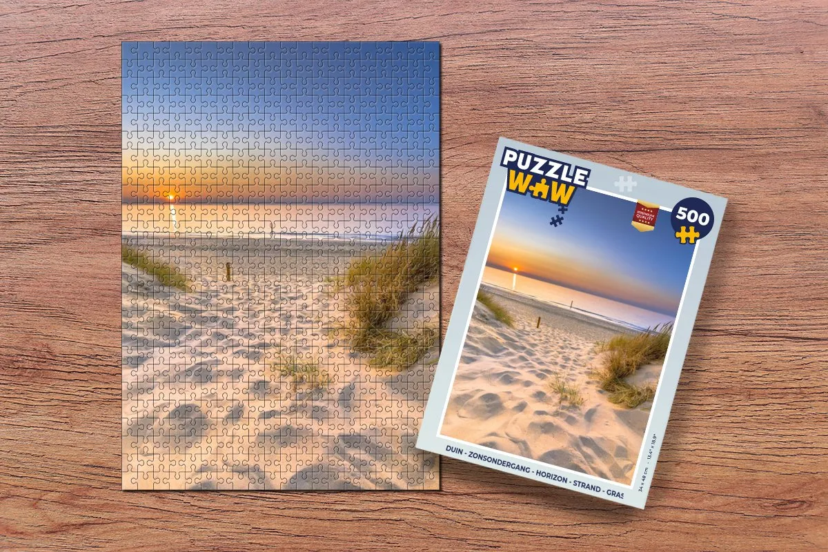 PuzzleWow Duin Zonsondergang Legpuzzel 500 Stuks - Multicolor