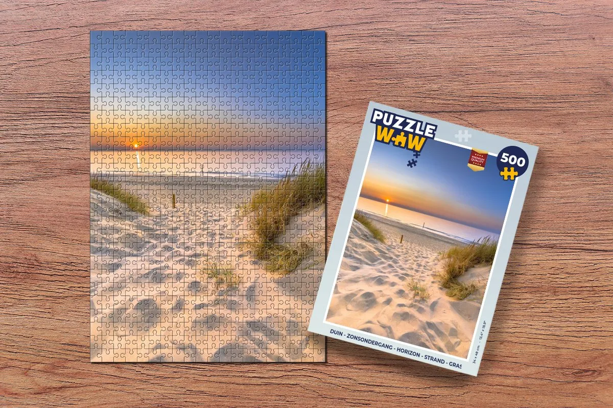 PuzzleWow Duin Zonsondergang Legpuzzel 500 Stuks - Multicolor
