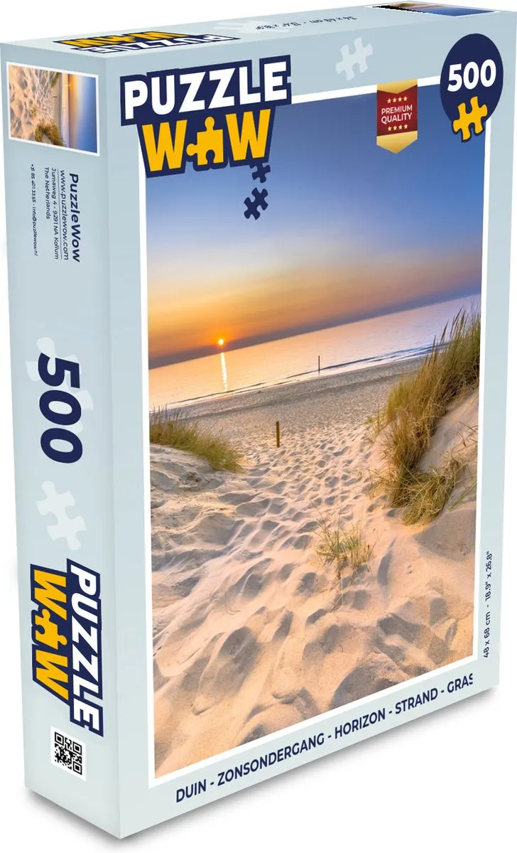 PuzzleWow Duin Zonsondergang Legpuzzel 500 Stuks - Multicolor