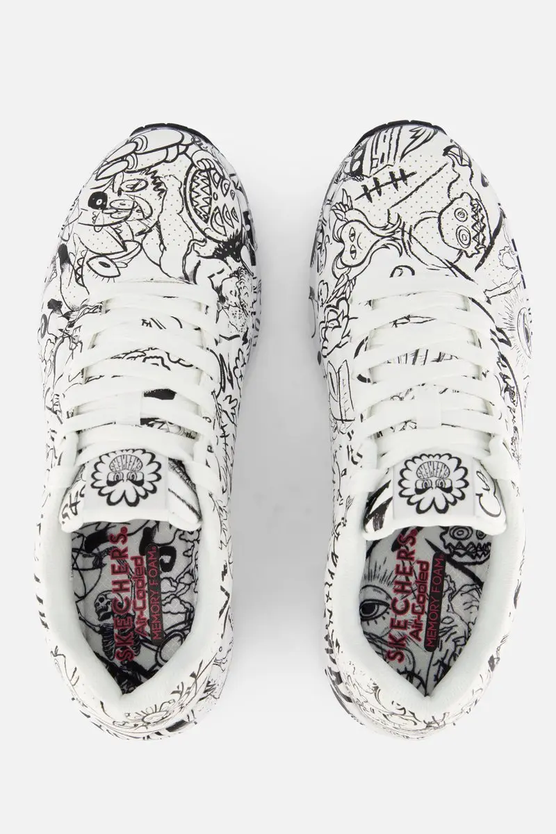 Skechers Uno-Process Sketch Sneakers 307239 - Wit - afbeelding 4 van 6