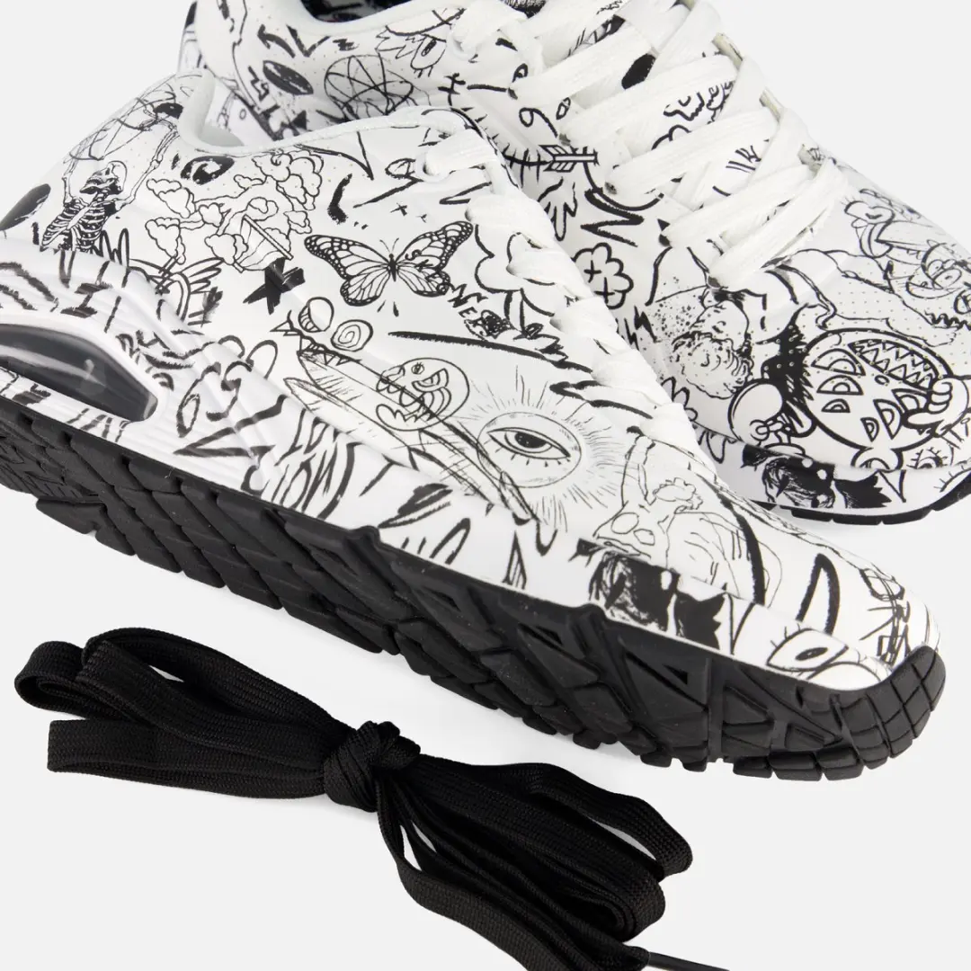Skechers Uno-Process Sketch Sneakers 307239 - Wit - afbeelding 6 van 6