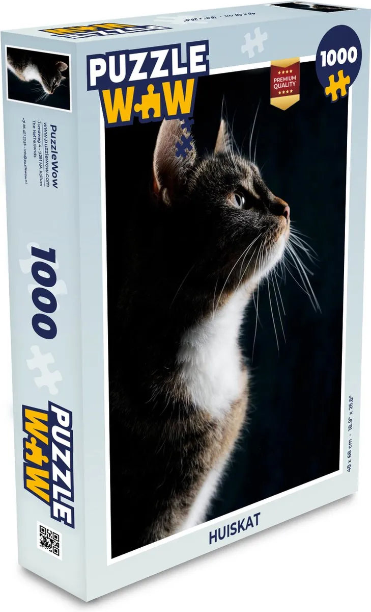 PuzzleWow Huiskat Legpuzzel 1000 Stuks