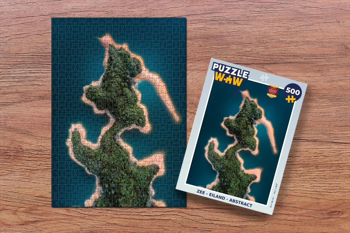 PuzzleWow Zee - Eiland Abstract Legpuzzel 500 Stuks - Multicolor