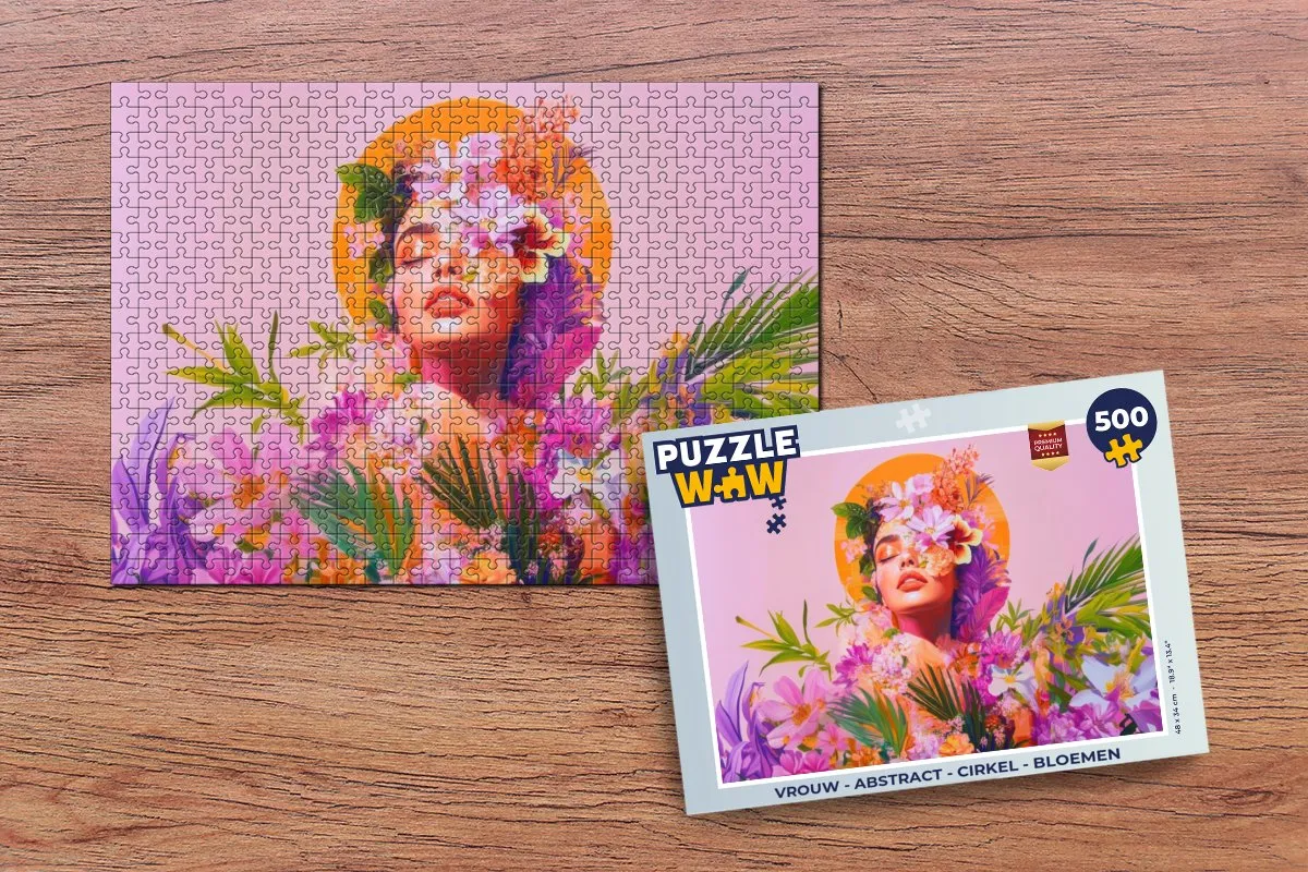 PuzzleWow Abstract Bloemen Legpuzzel 500 Stuks