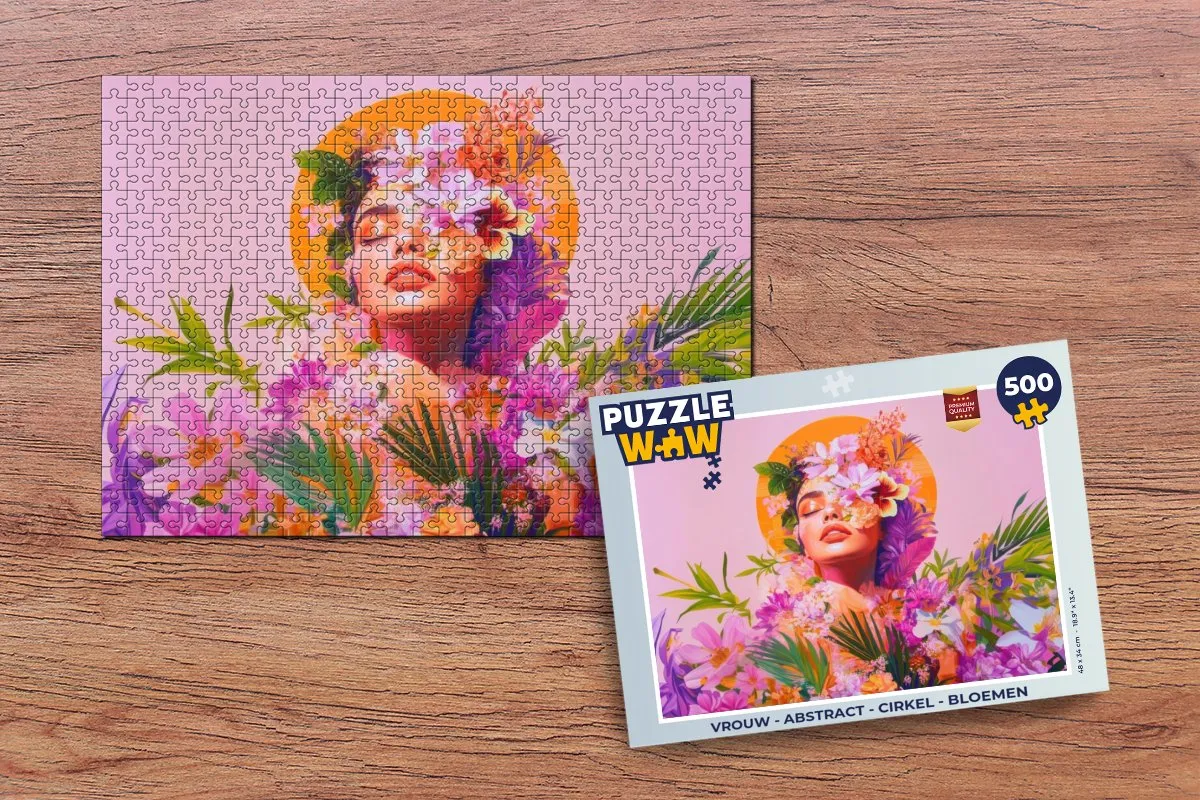 PuzzleWow Abstract Bloemen Legpuzzel 500 Stuks