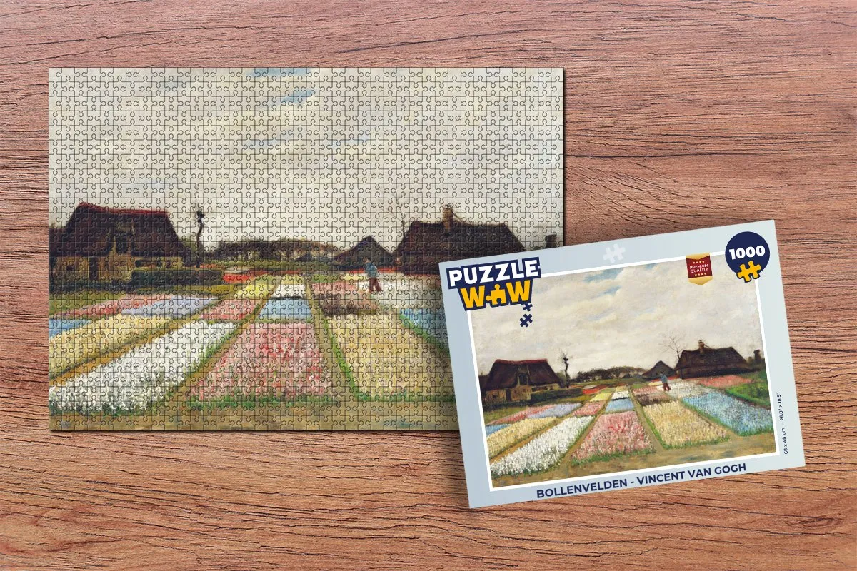 PuzzleWow Vincent van Gogh Bollenvelden Legpuzzel 1000 Stuks - Multicolor