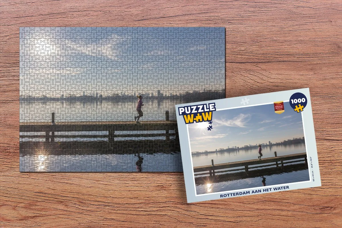 PuzzleWow Rotterdam Skyline Water Legpuzzel 1000 Stuks - Multicolor