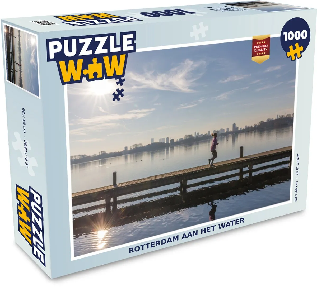 PuzzleWow Rotterdam Skyline Water Legpuzzel 1000 Stuks - Multicolor