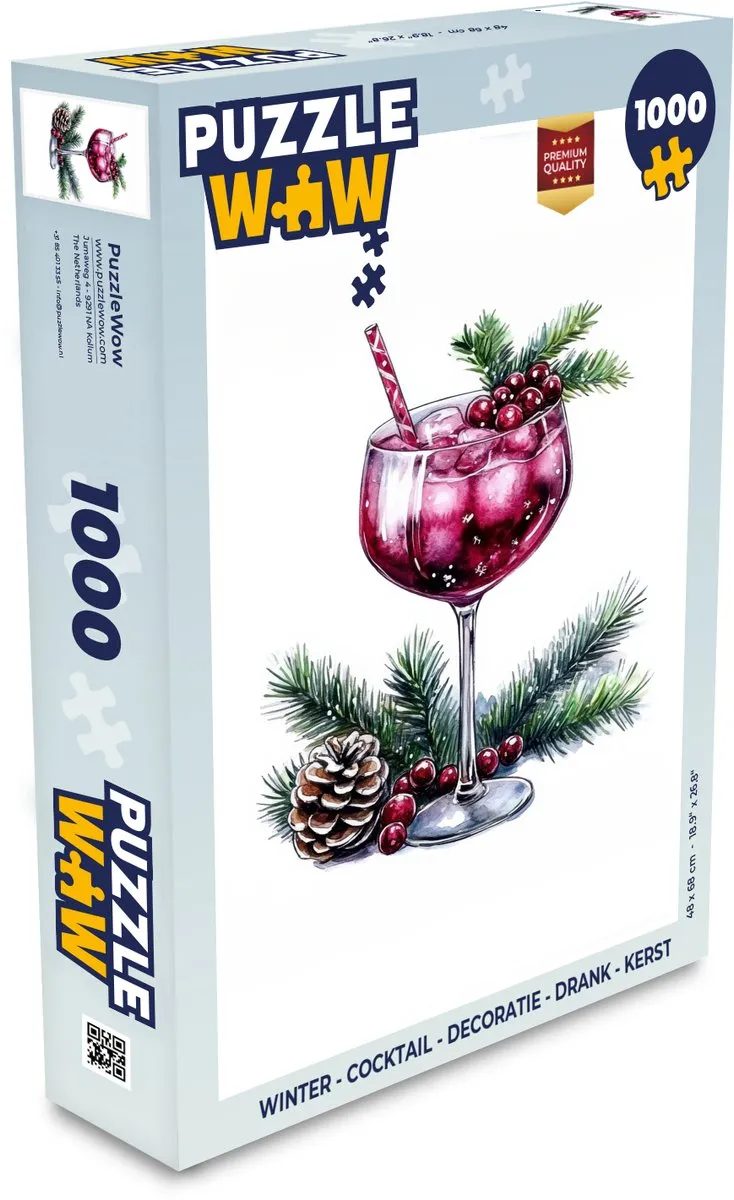 PuzzleWow Winter Cocktail Legpuzzel 1000 Stuks