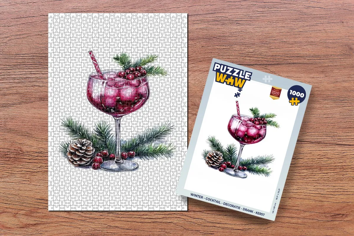 PuzzleWow Winter Cocktail Legpuzzel 1000 Stuks