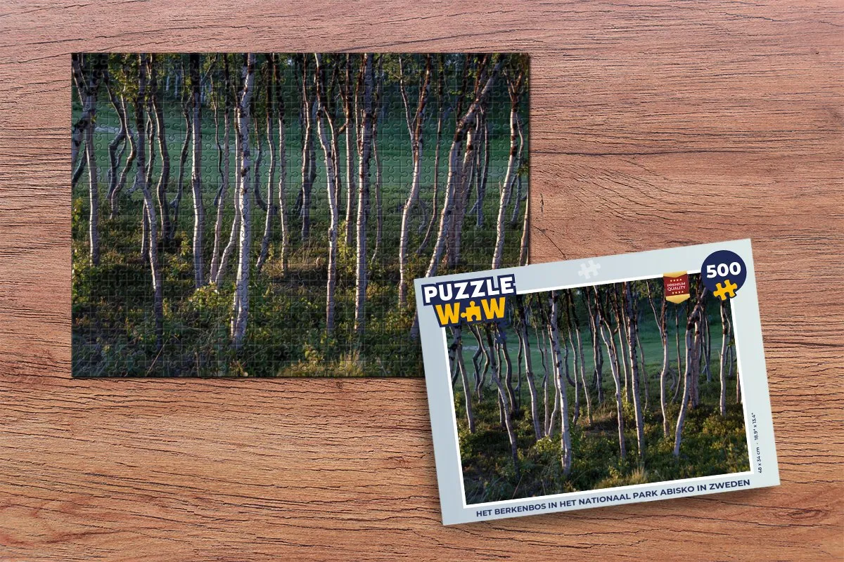 PuzzleWow Het Berkenbos Abisko Legpuzzel 500 Stuks - Multicolor