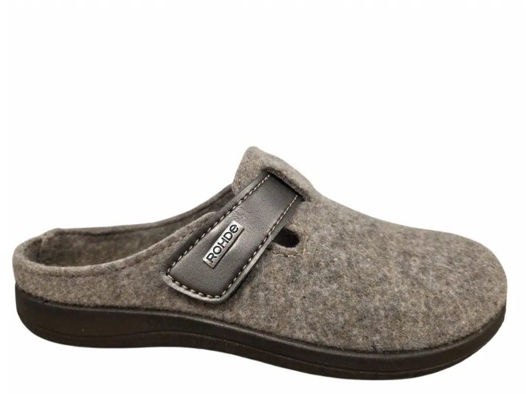 Rohde 6549 17 Pantoffels Open Sloffen Beige Vilt Dames