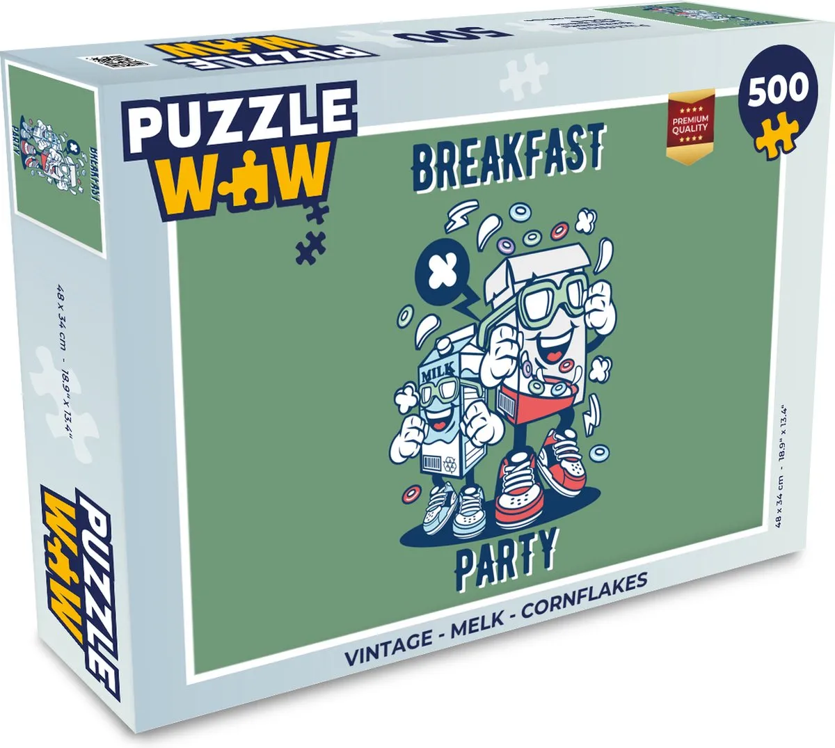 PuzzleWow Vintage Cornflakes Legpuzzel 500 Stuks - Multicolor