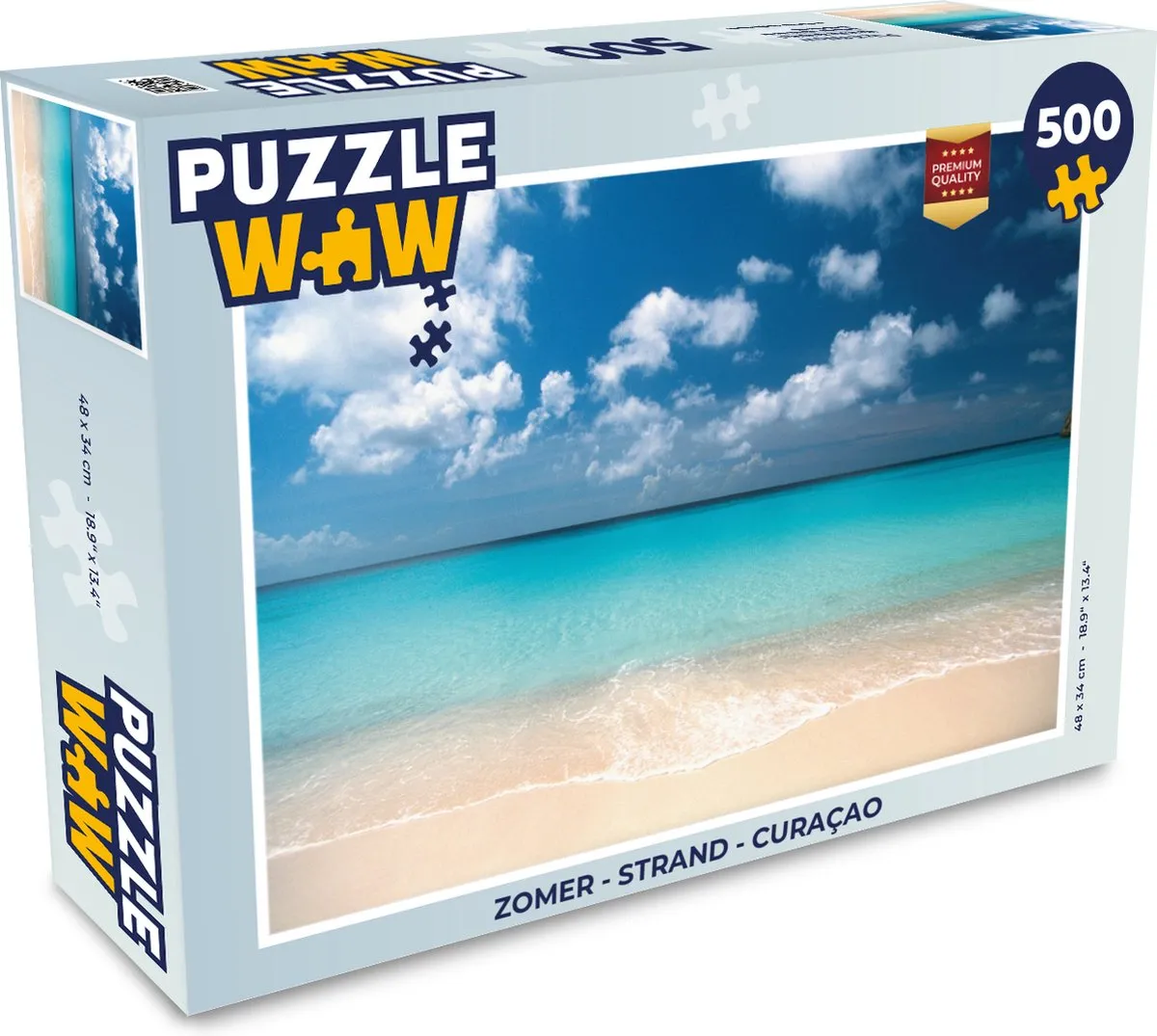 PuzzleWow Legpuzzel Strand Curaçao 500 Stuks - Multicolor