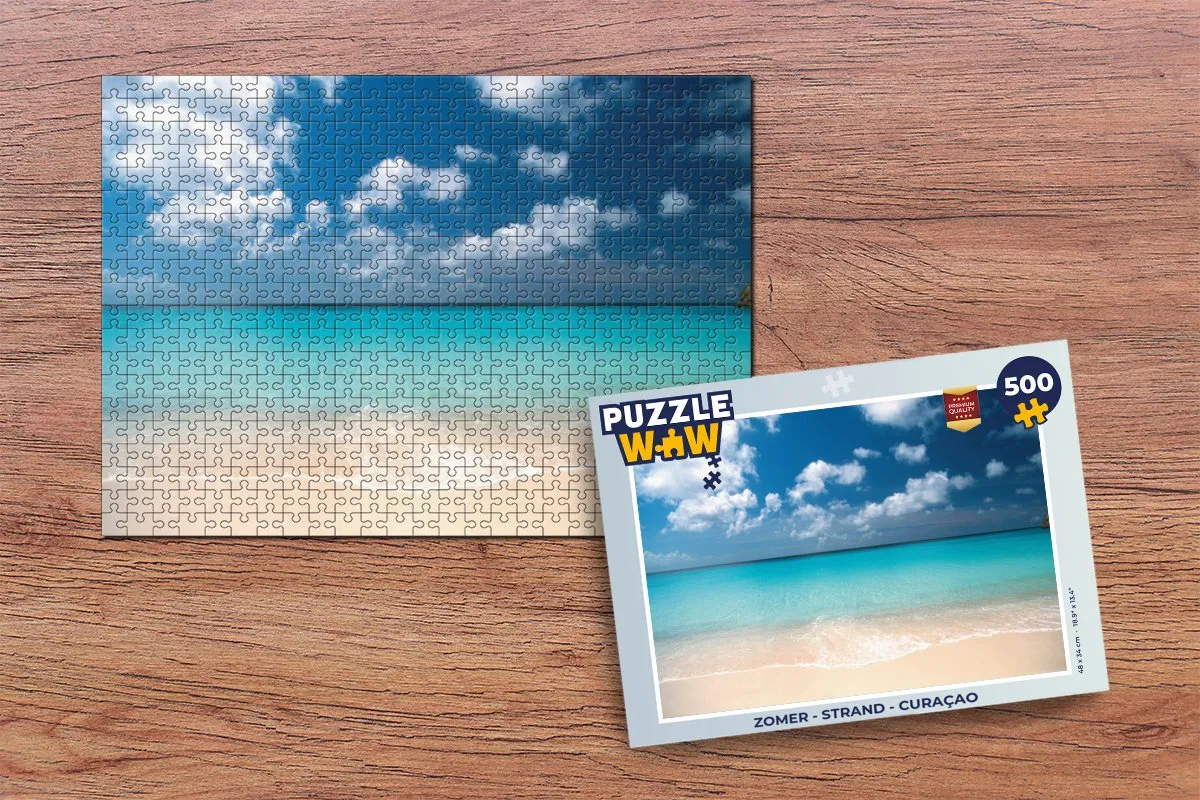 PuzzleWow Legpuzzel Strand Curaçao 500 Stuks - Multicolor