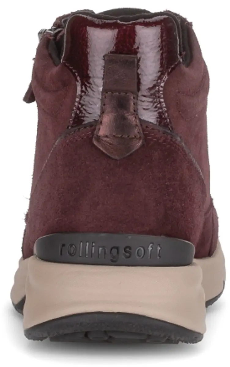 Gabor Rollingsoft Dames Sportieve Halfhoge Veterboot 36 - Bordeaux