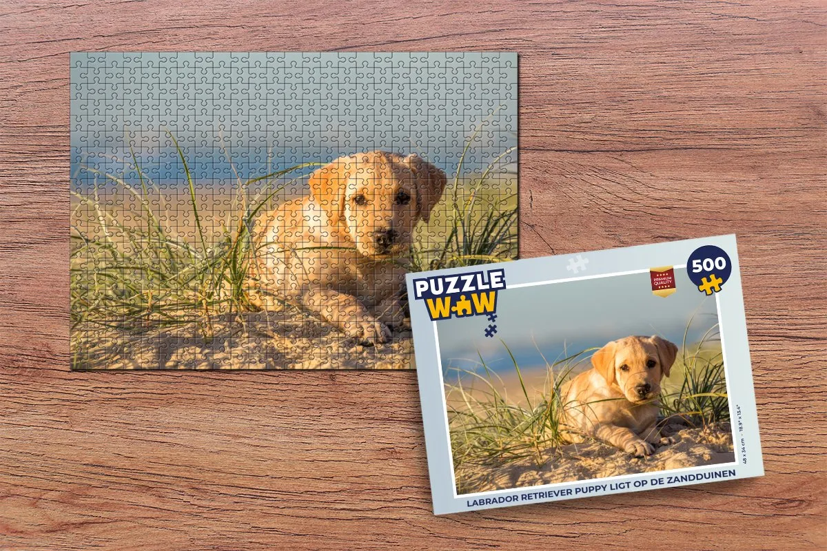 PuzzleWow Labrador Retriever Puppy Legpuzzel 500 Stuks - Multicolor