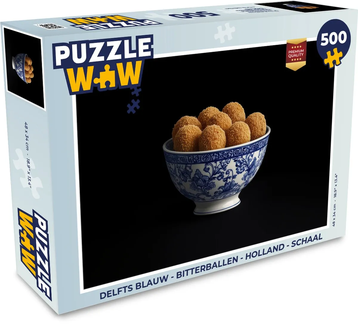 PuzzleWow Delfts Blauw Bitterballen Legpuzzel 500 Stuks