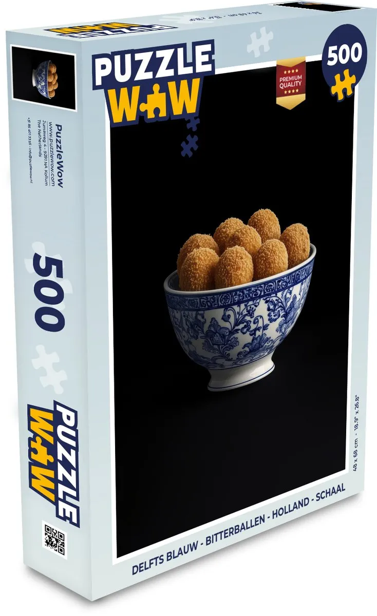 PuzzleWow Delfts Blauw Bitterballen Legpuzzel 500 Stuks