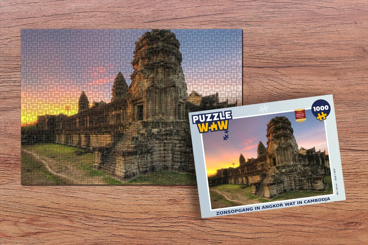 PuzzleWow Zonsopgang Angkor Wat Legpuzzel 1000 Stuks - Multicolor