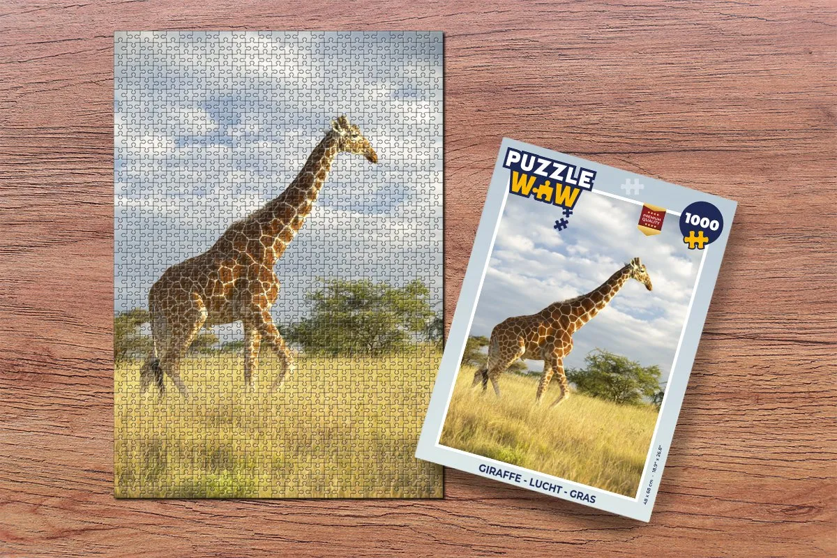 PuzzleWow Giraffe Legpuzzel 1000 Stuks - Multicolor