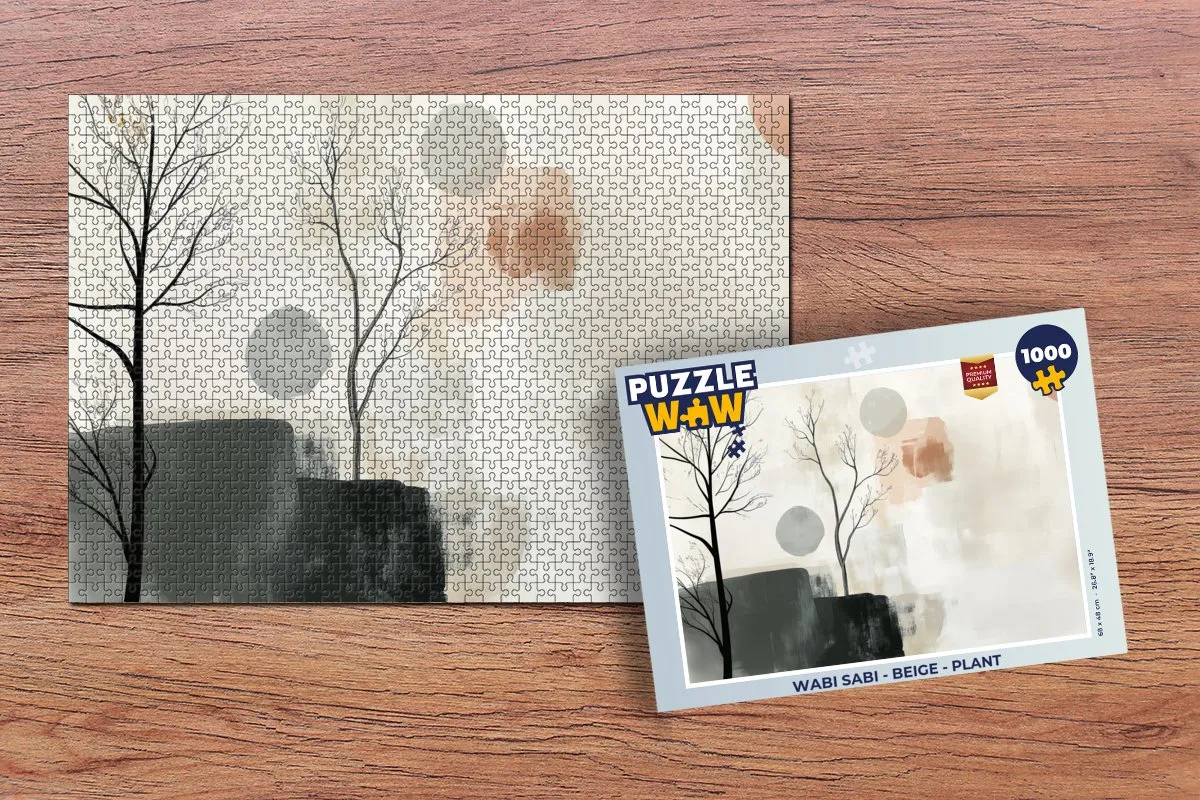 PuzzleWow Wabi Sabi Legpuzzel 1000 Stuks - Japandi Beige