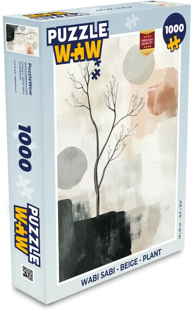 PuzzleWow Wabi Sabi Legpuzzel 1000 Stuks - Japandi Beige