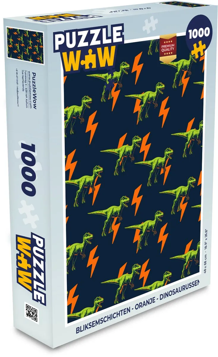 PuzzleWow Legpuzzel Bliksemschichten Dinosaurussen 1000 Stuks
