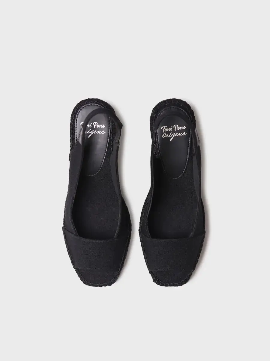 Espadrille met sleehak voor dames van geverfd jute