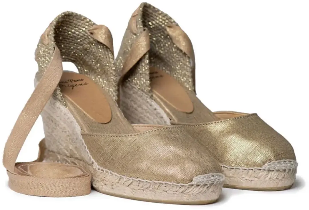 Valenciaanse espadrille voor dames met sleehak en linten