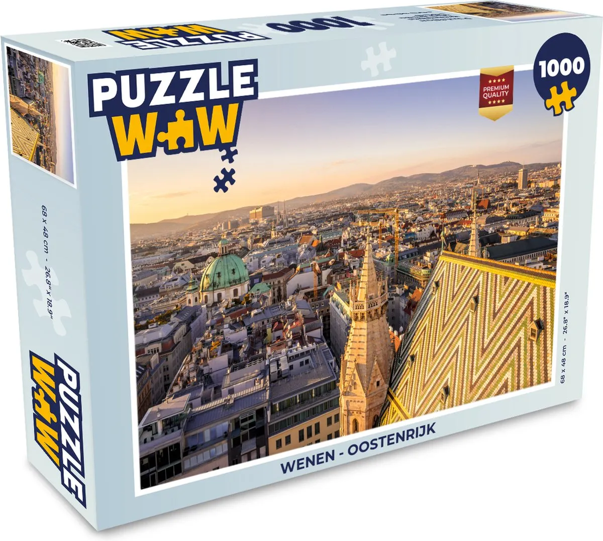 PuzzleWow Wenen Oostenrijk Legpuzzel 1000 Stuks - Multicolor