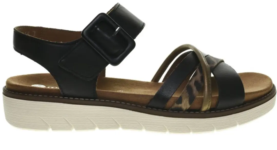 Zwarte Sandalen Leopard Comfort Remonte maat 40