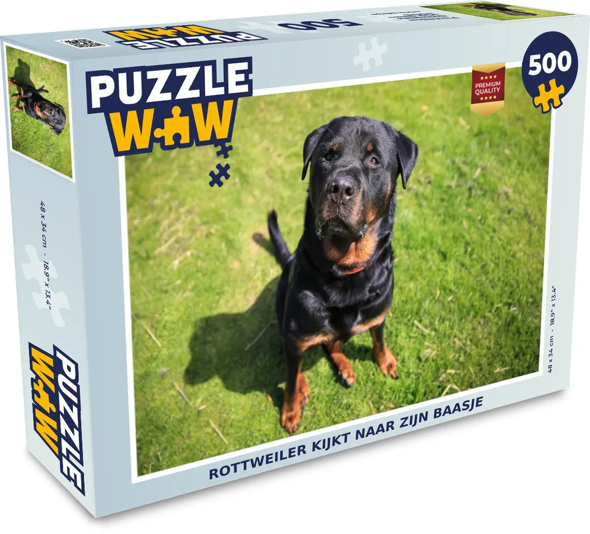 PuzzleWow Rottweiler Legpuzzel 500 Stuks