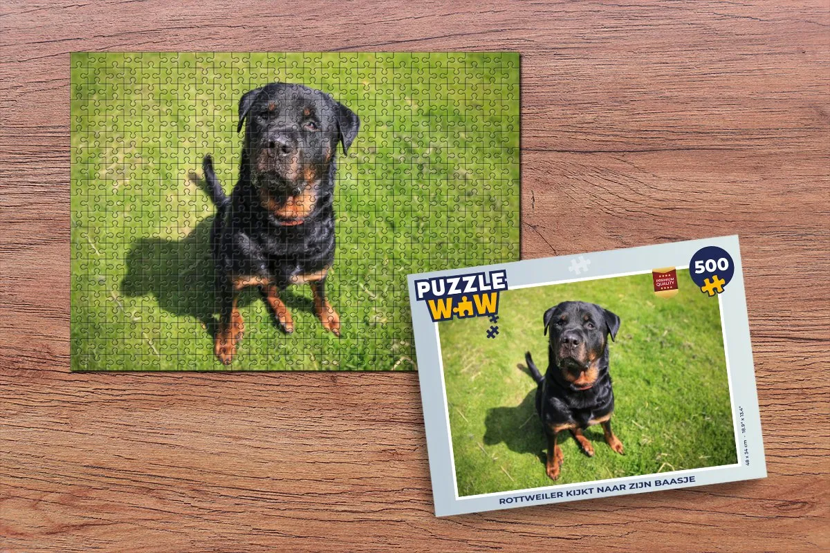PuzzleWow Rottweiler Legpuzzel 500 Stuks - Multicolor
