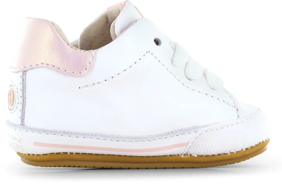Shoesme BABY-PROOF Veterschoenen 19 - Wit-Roze Glitter - afbeelding 3 van 6