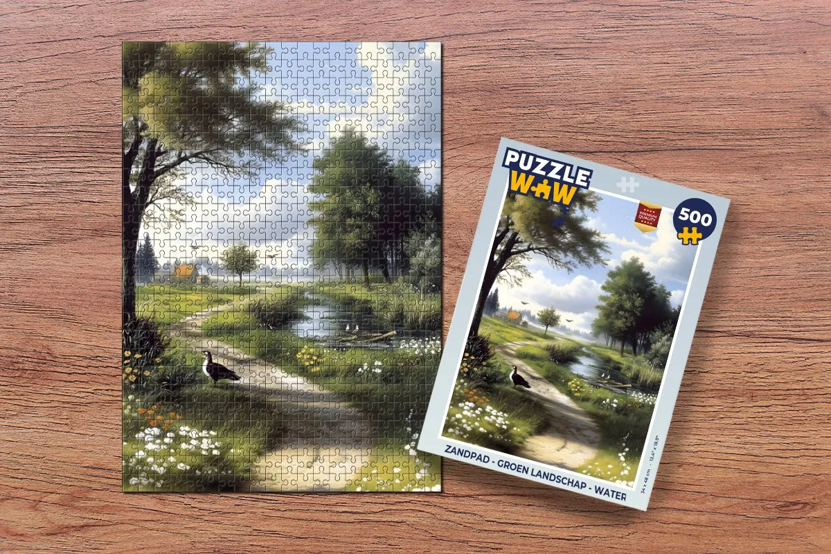 PuzzleWow Groen Landschap Water Legpuzzel 500 Stuks - 8721414230693
