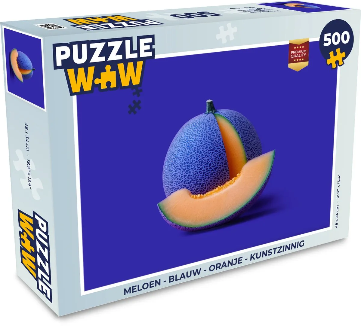 PuzzleWow Meloen Legpuzzel 500 Stuks - Blauw/Blauw