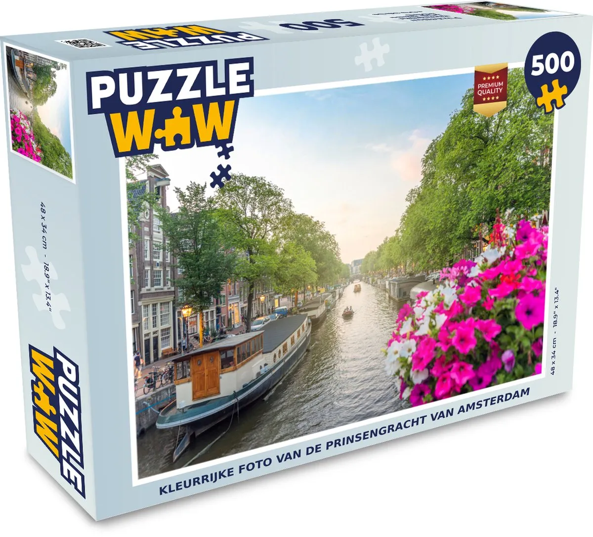 PuzzleWow Legpuzzel Prinsengracht Amsterdam 500 Stuks - Multicolor