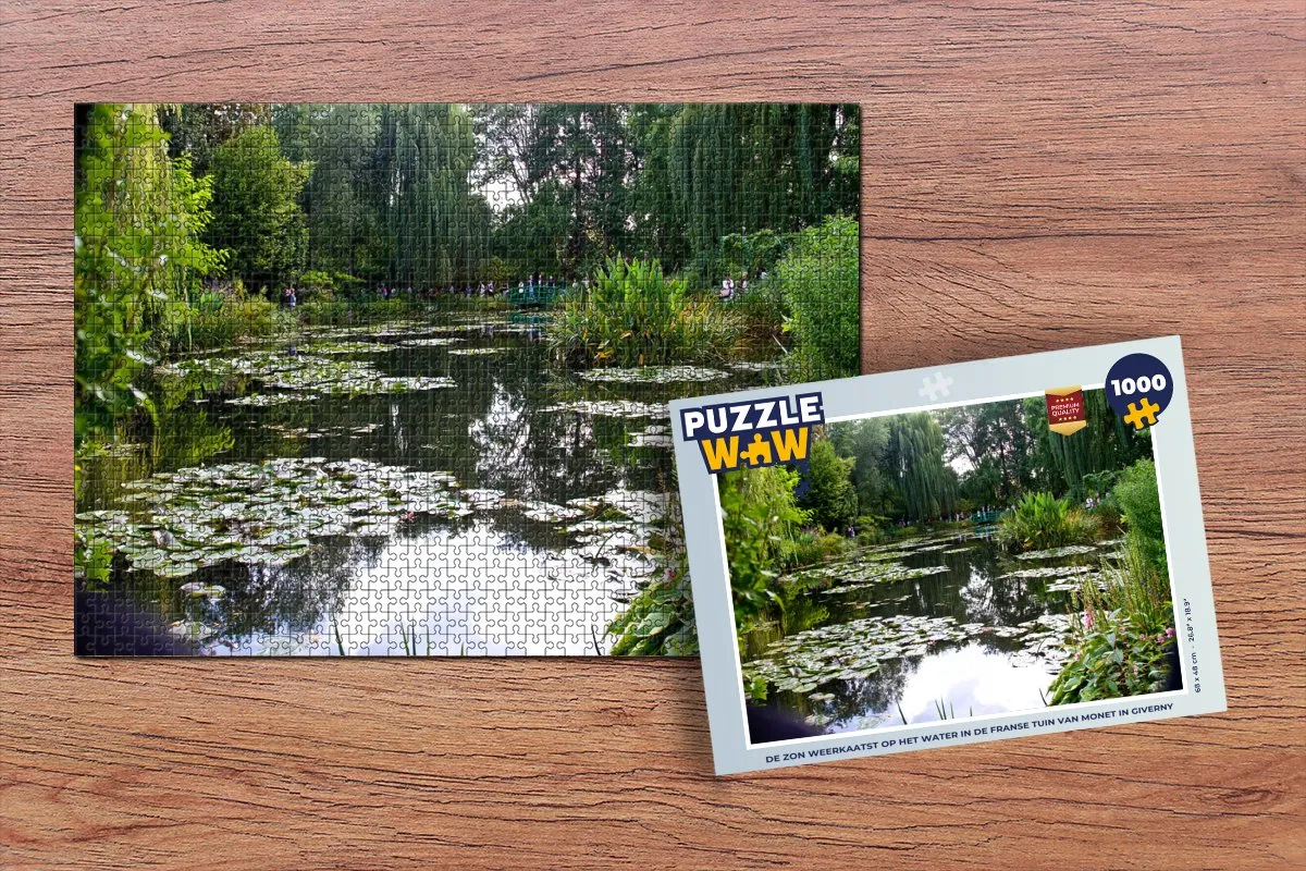 PuzzleWow Monet Franse Tuin Legpuzzel 1000 Stuks - Multicolor