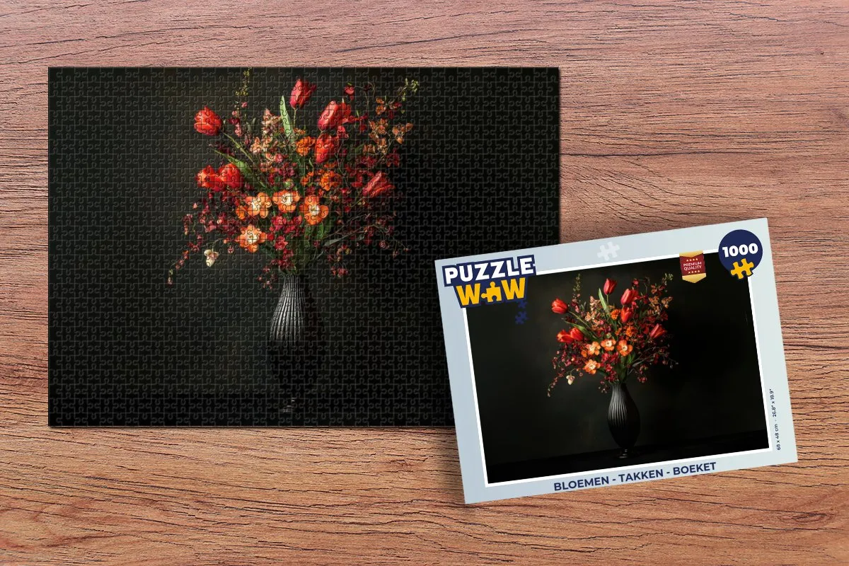 PuzzleWow Bloemen Takken Boeket Legpuzzel 1000 Stuks