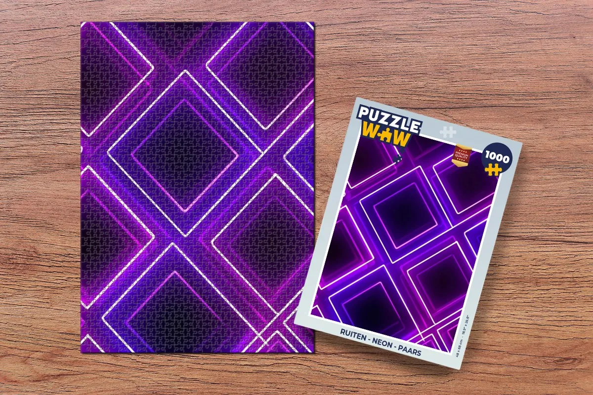 PuzzleWow Neon Ruiten Legpuzzel 1000 Stuks - Paars
