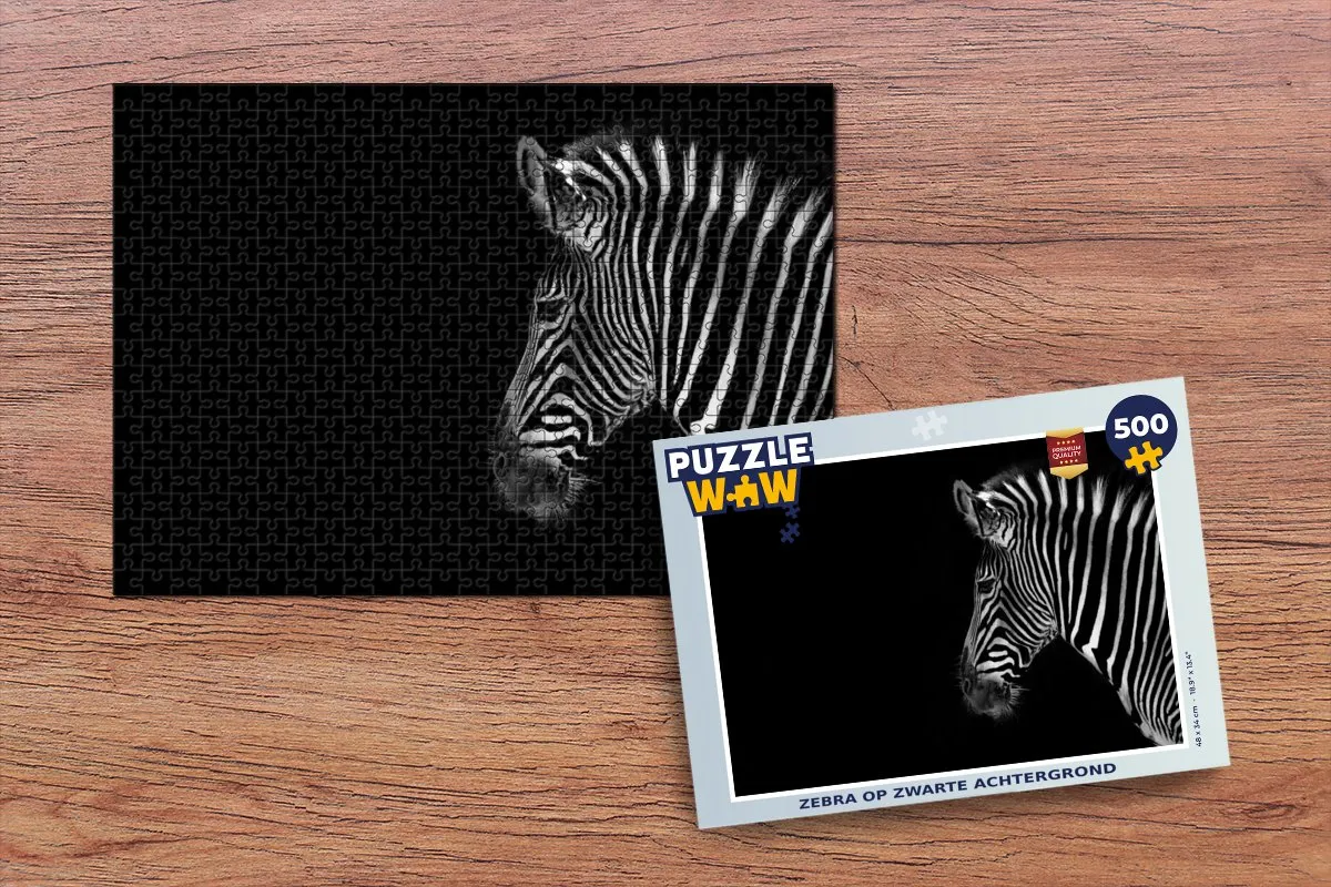 PuzzleWow Zebra Wilde Dieren Legpuzzel 500 Stuks - Multicolor