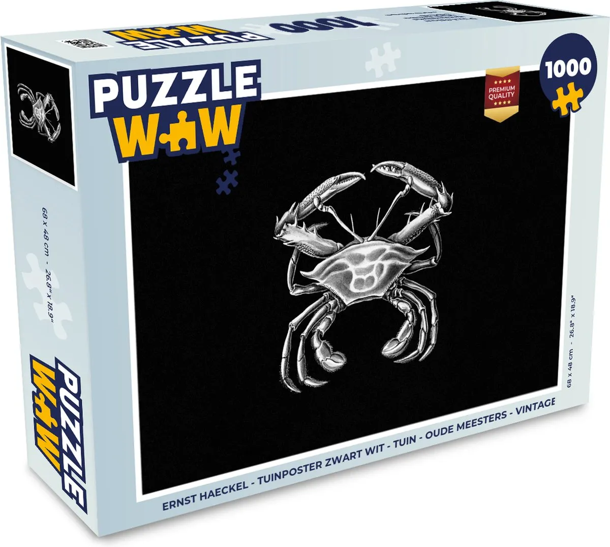 PuzzleWow Ernst Haeckel Krab Legpuzzel 1000 Stuks - Multicolor