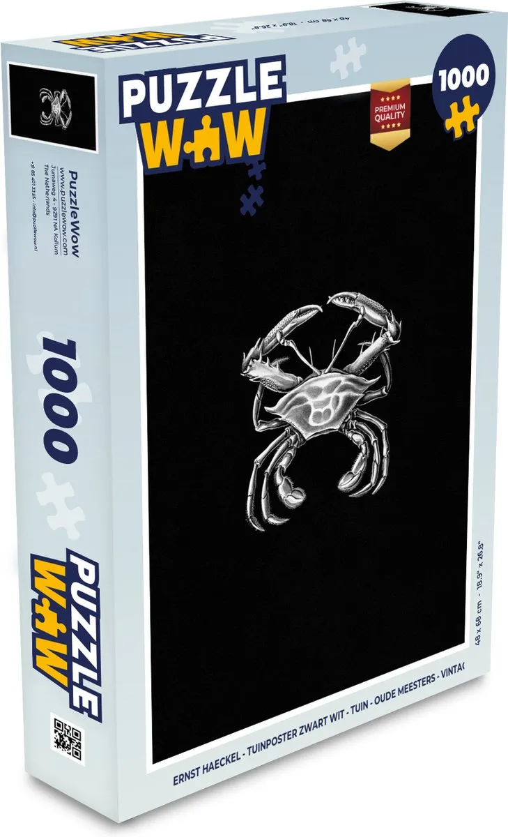 PuzzleWow Ernst Haeckel Krab Legpuzzel 1000 Stuks