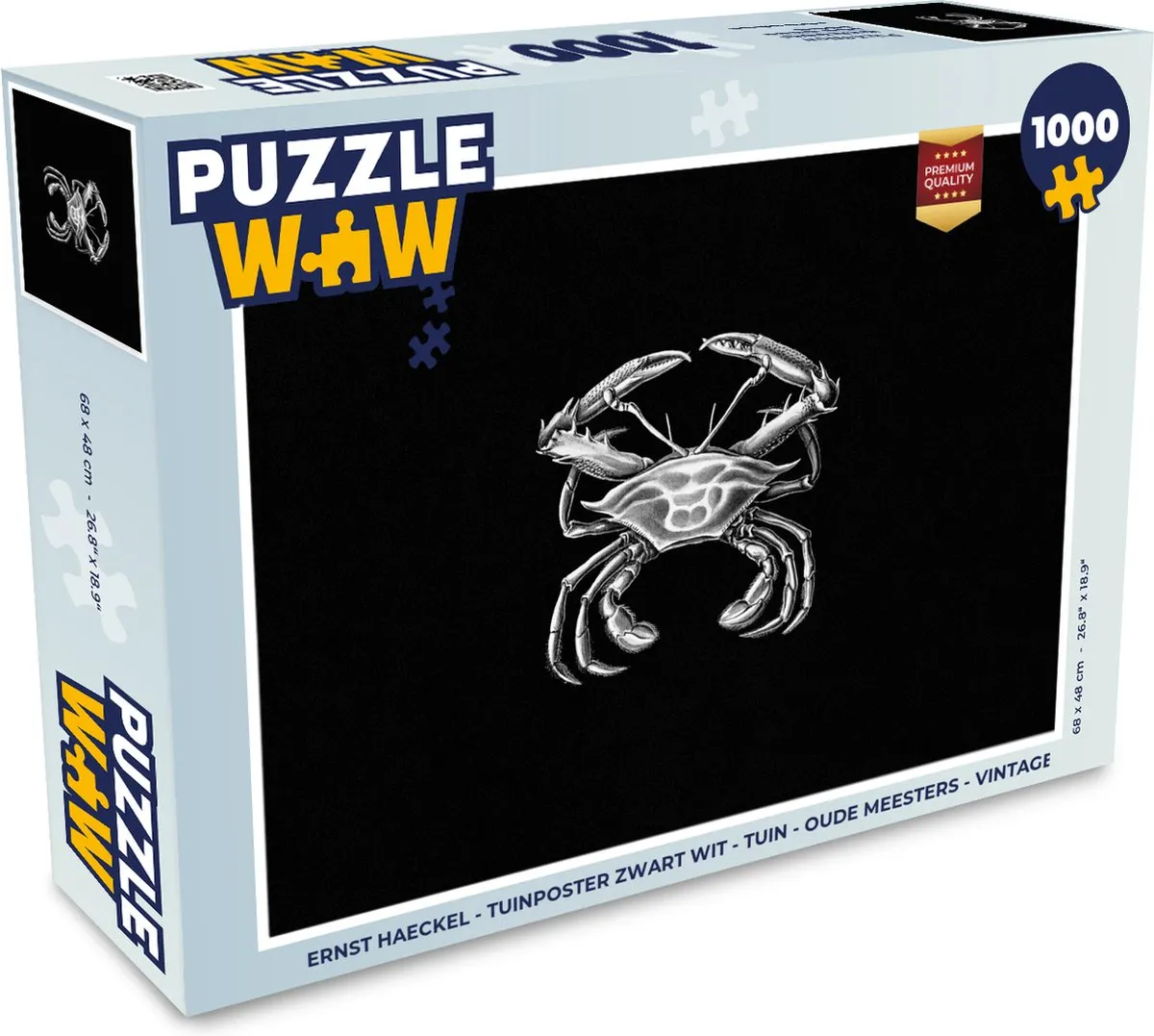 PuzzleWow Ernst Haeckel Krab Legpuzzel 1000 Stuks - Multicolor