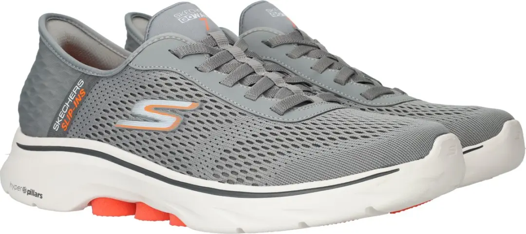 Skechers Slip-ins Go Walk 7 - Free Hand 2 - Heren Instappers - Grijs - afbeelding 2 van 6