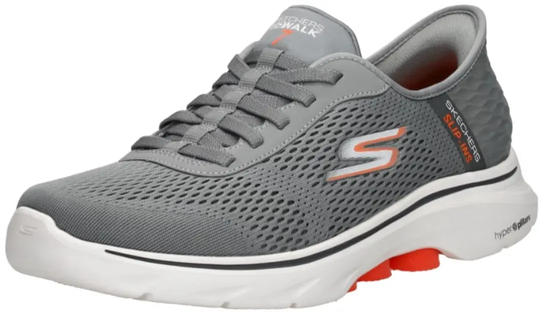 Skechers Slip-ins Go Walk 7 - Free Hand 2 - Heren Instappers - Grijs - afbeelding 4 van 6
