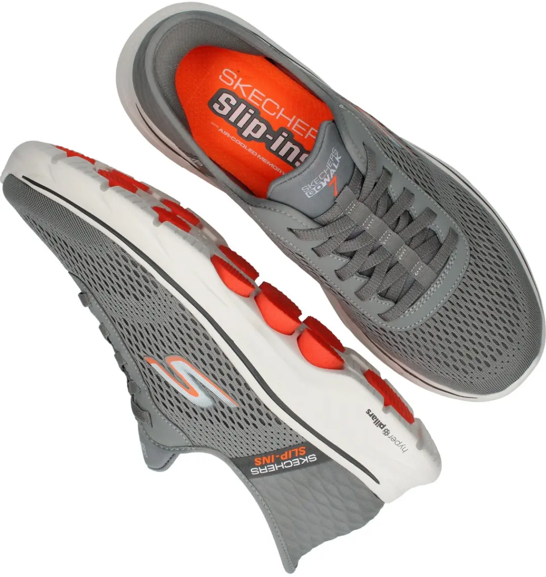 Skechers Slip-ins Go Walk 7 - Free Hand 2 - Heren Instappers - Grijs - afbeelding 5 van 6
