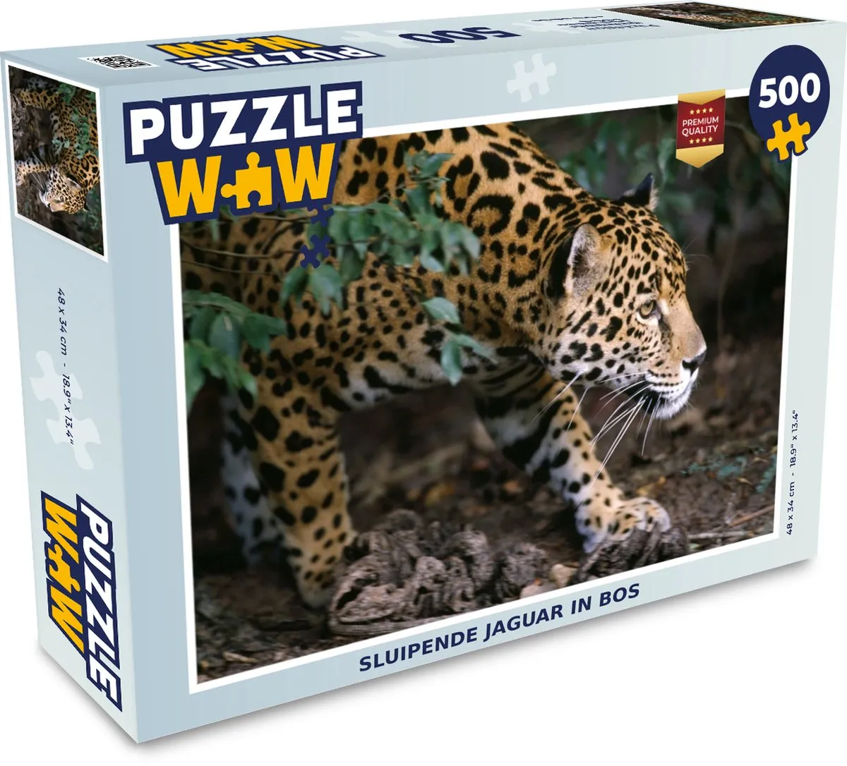 PuzzleWow Legpuzzel Sluipende Jaguar 500 Stuks